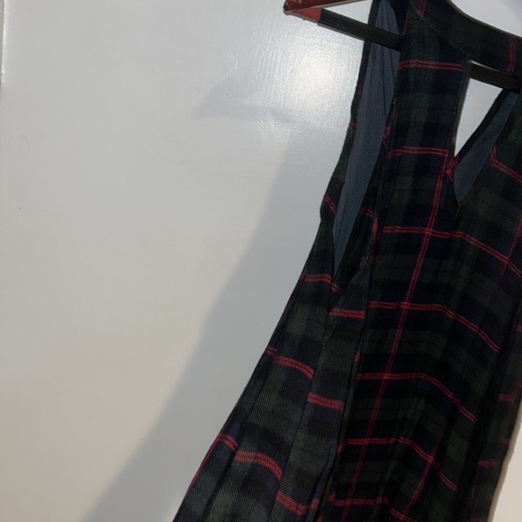 Open shoulder Ash and Ember long sleeve plaid top - Picture 2 of 4